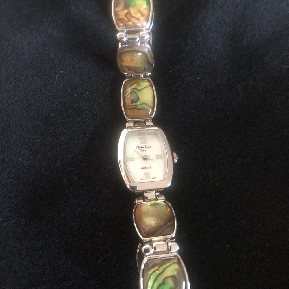 (NIB) Women's Silver Iridescent Bracelet Watch